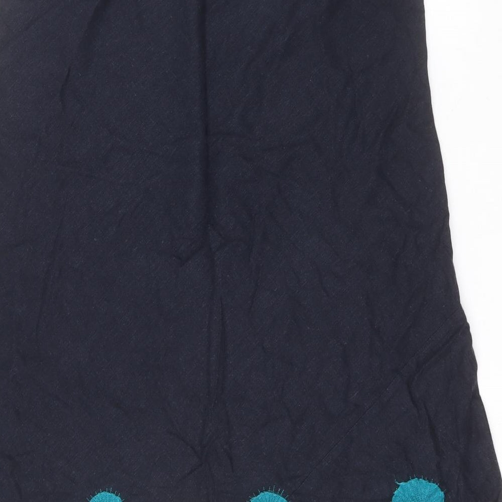 Per Una Womens Blue  Linen A-Line Skirt Size 18