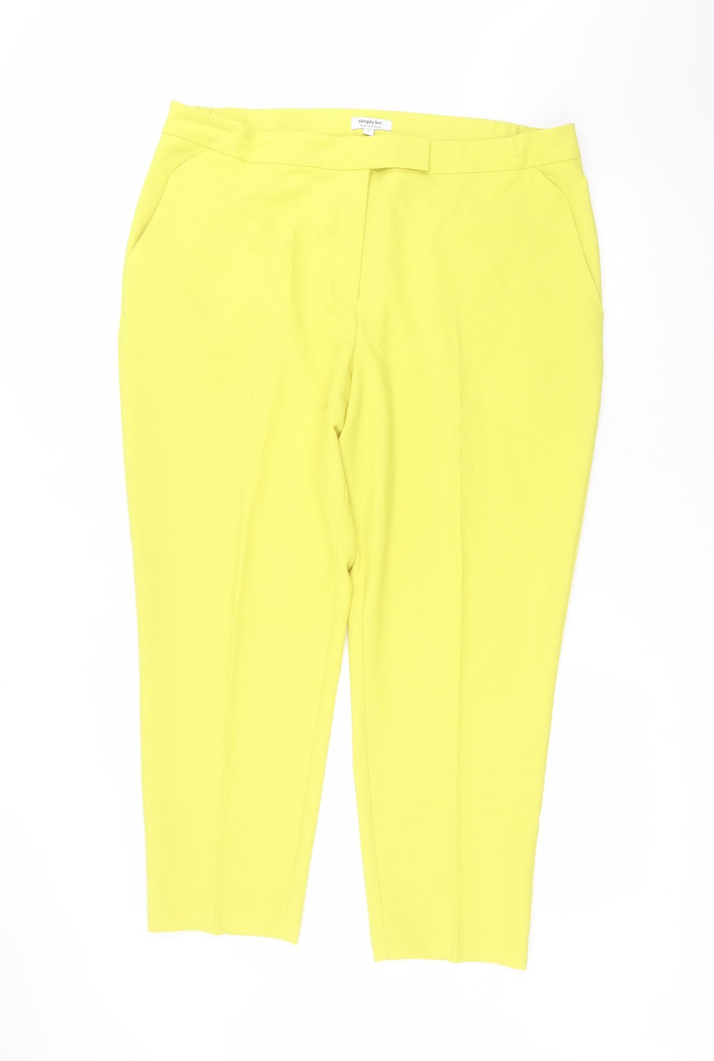 Simply Be Womens Yellow  Polyester Trousers  Size 20 L26 in Regular