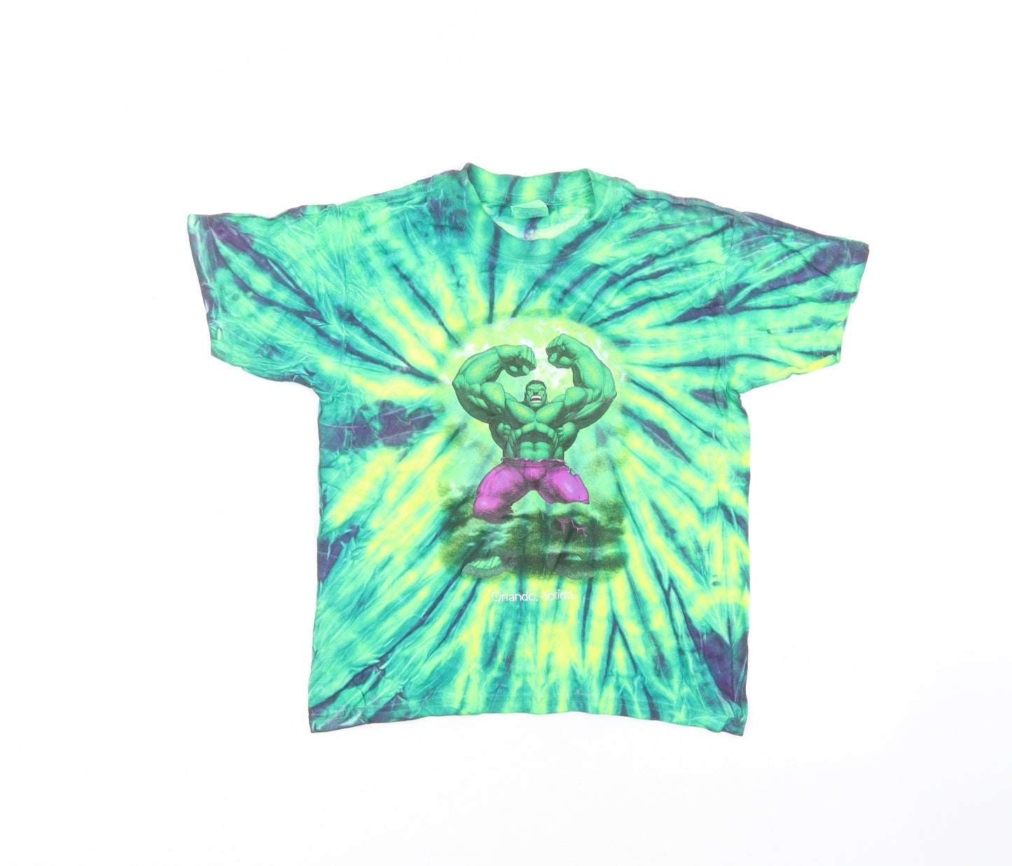 Gilden Boys Green  Cotton Basic T-Shirt Size M Round Neck  - Hulk