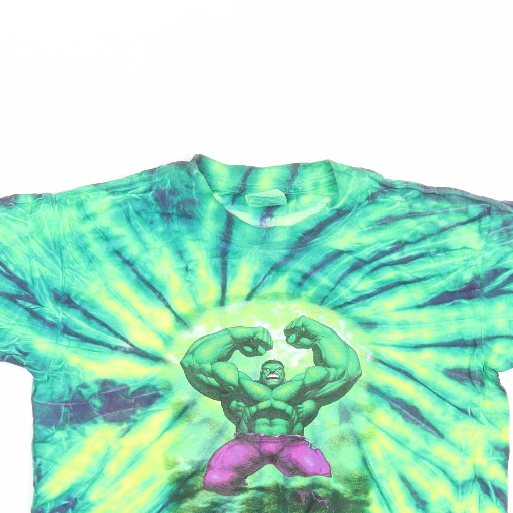 Gilden Boys Green  Cotton Basic T-Shirt Size M Round Neck  - Hulk