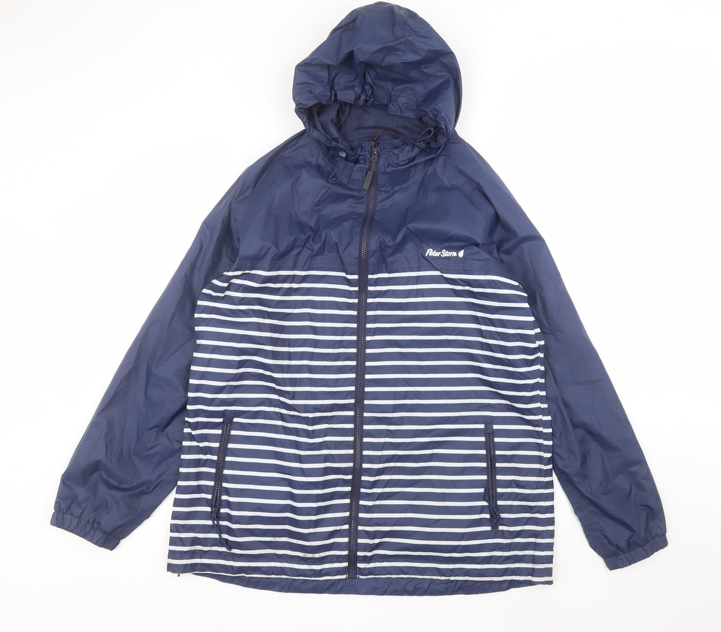 Peter Storm Womens Blue Striped  Rain Coat Coat Size 18