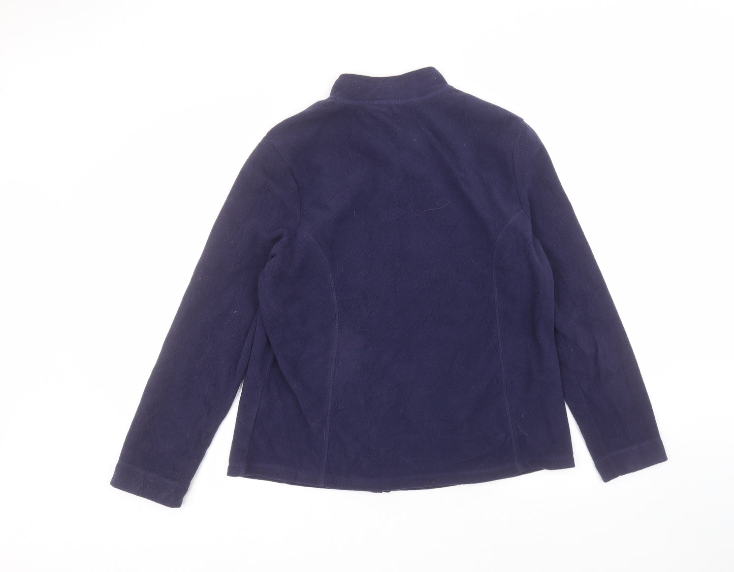 TU Womens Blue Round Neck  Polyester Full Zip Jumper Size 16
