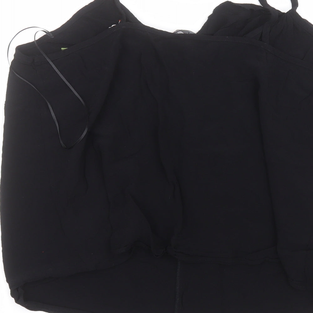F&F Womens Black  Viscose Basic T-Shirt Size 22 Round Neck