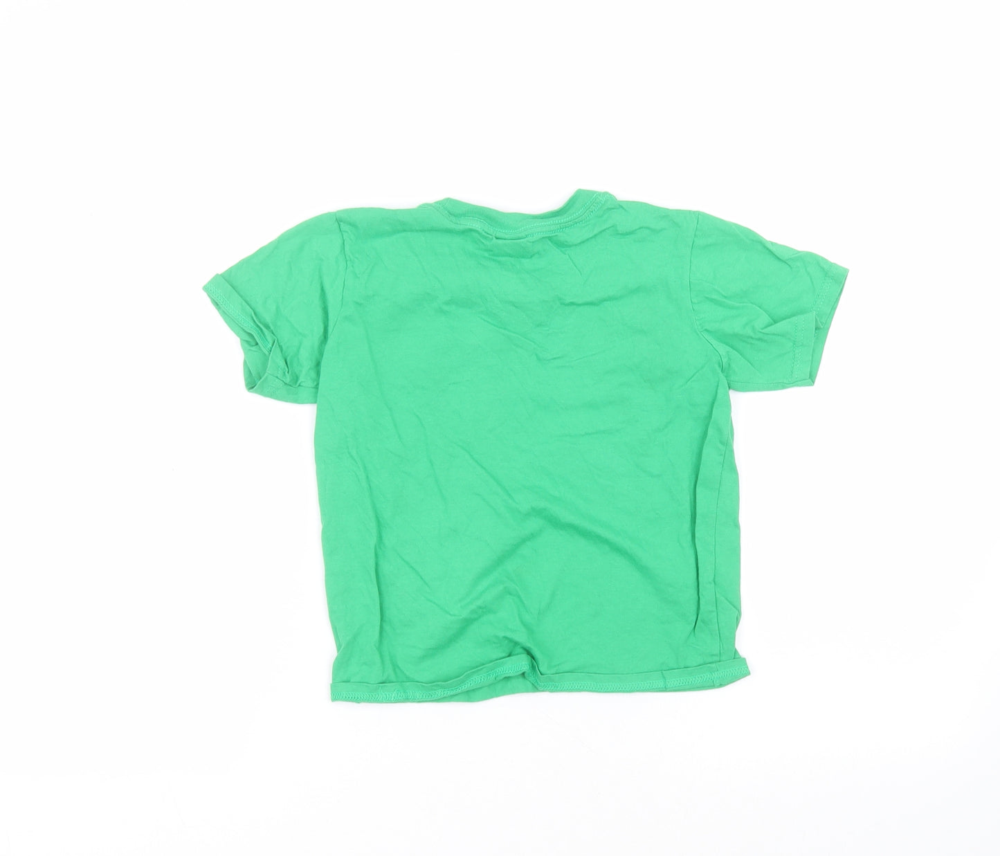Gilden Boys Green  Cotton Basic T-Shirt Size S Round Neck