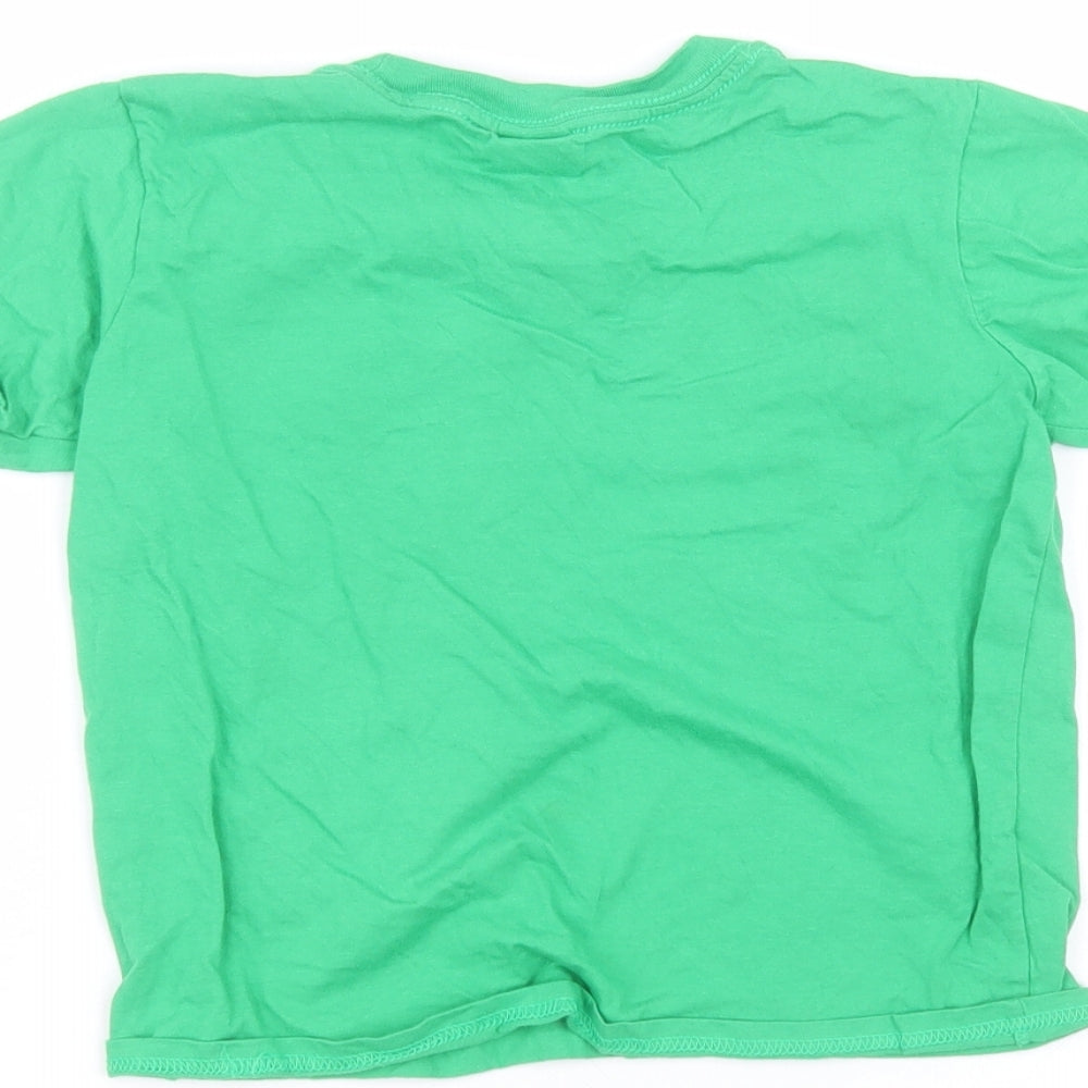 Gilden Boys Green  Cotton Basic T-Shirt Size S Round Neck