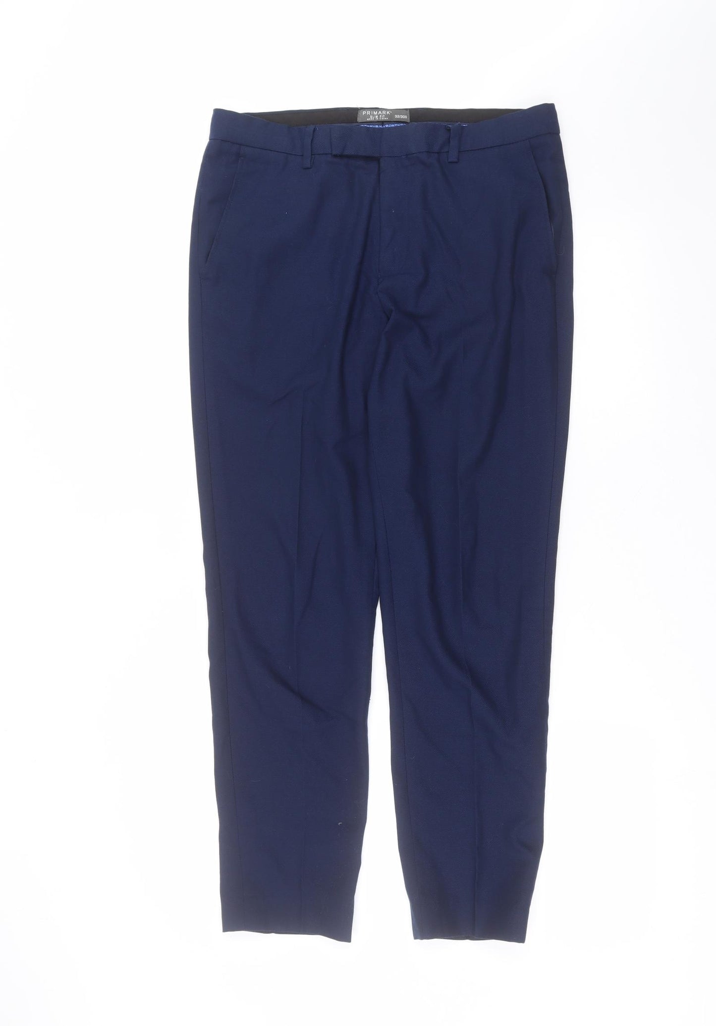 Primark Mens Blue  Polyester Trousers  Size 32 in L30 in Regular