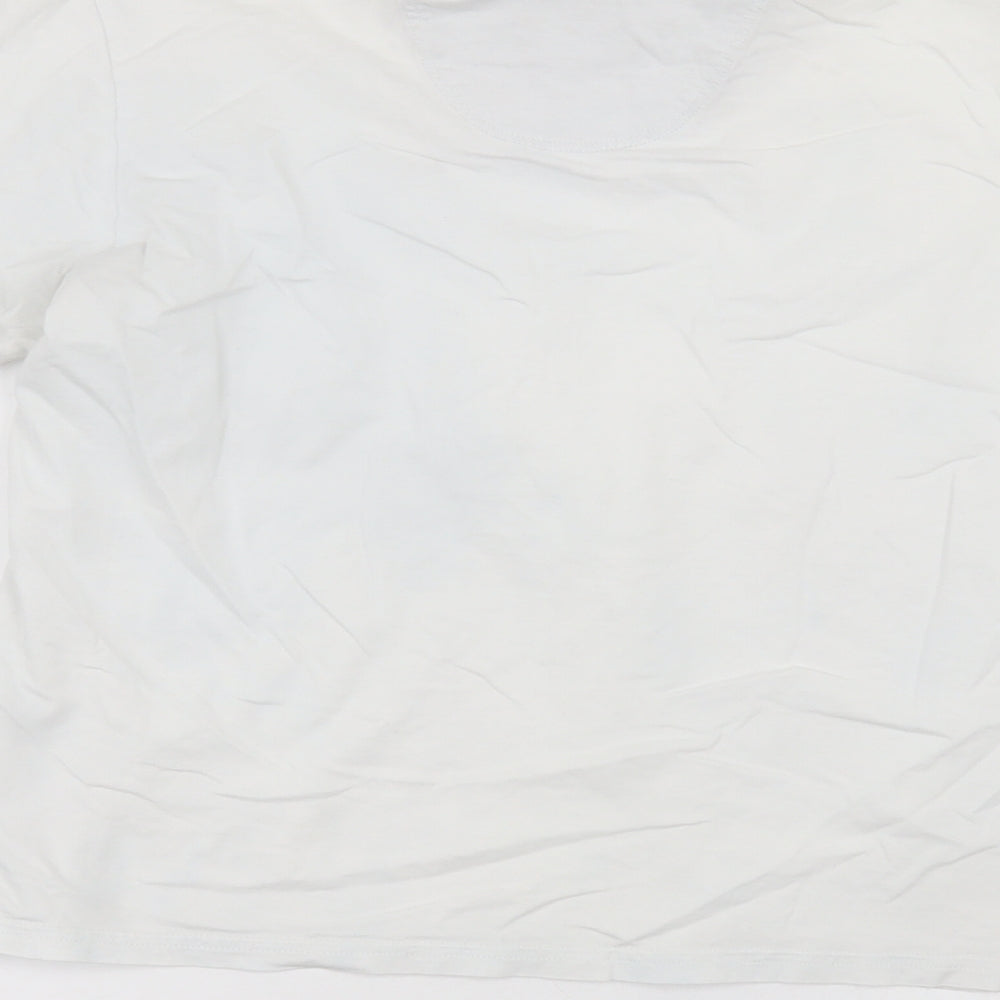 Nike Womens White  Viscose Basic T-Shirt Size 12 Round Neck