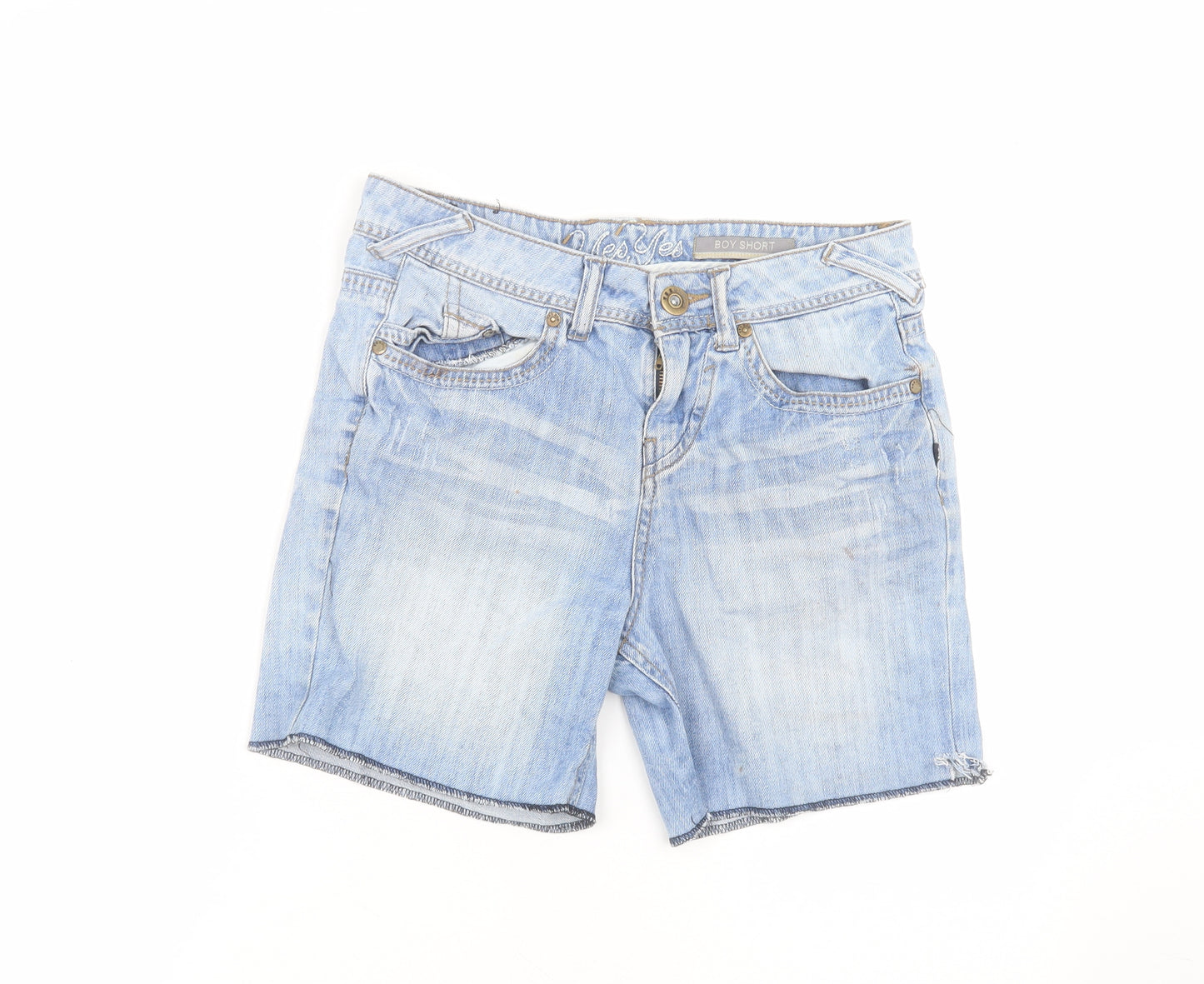 yesyes Womens Blue  Cotton Bermuda Shorts Size 8 L6 in Regular