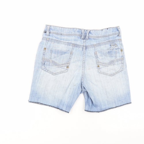 yesyes Womens Blue  Cotton Bermuda Shorts Size 8 L6 in Regular