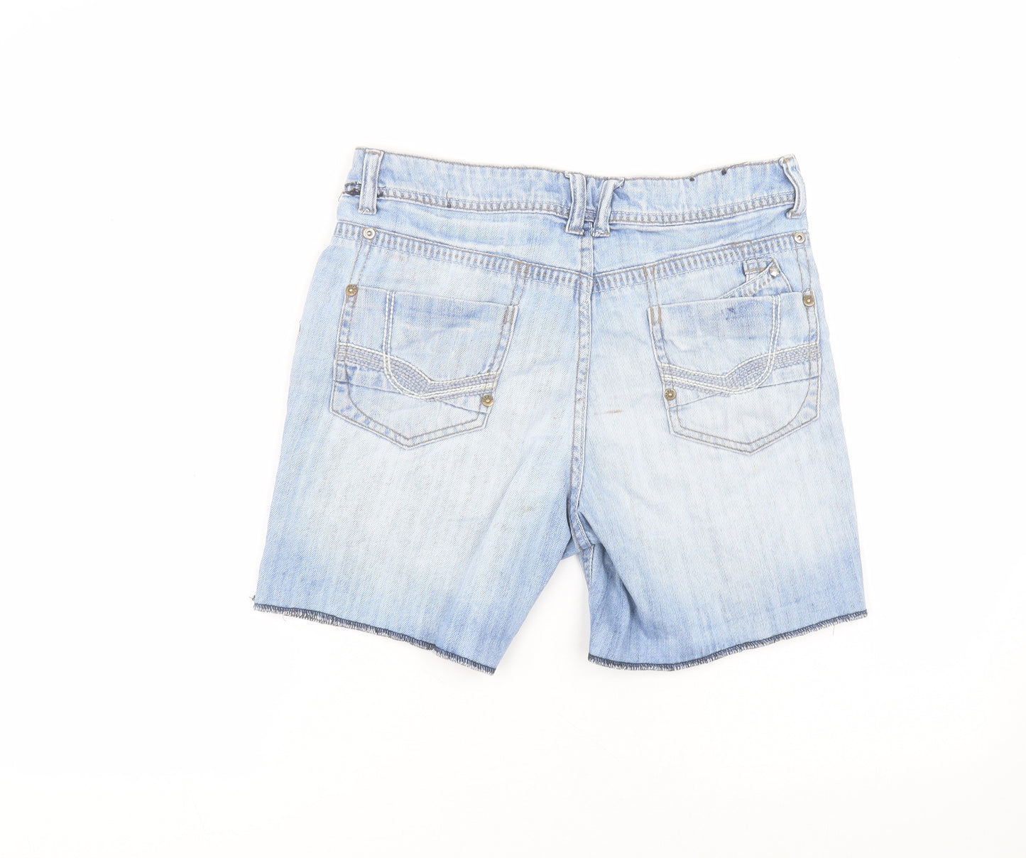 yesyes Womens Blue  Cotton Bermuda Shorts Size 8 L6 in Regular