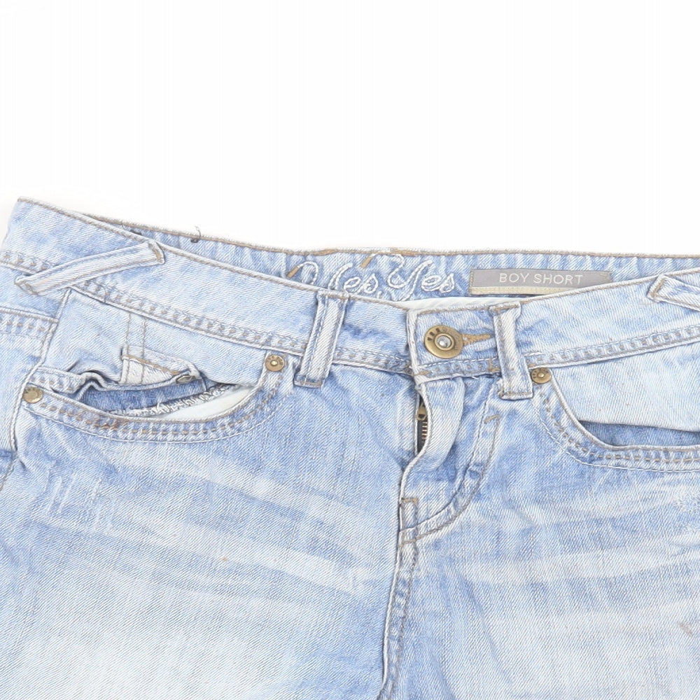 yesyes Womens Blue  Cotton Bermuda Shorts Size 8 L6 in Regular