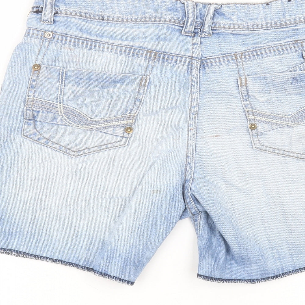 yesyes Womens Blue  Cotton Bermuda Shorts Size 8 L6 in Regular