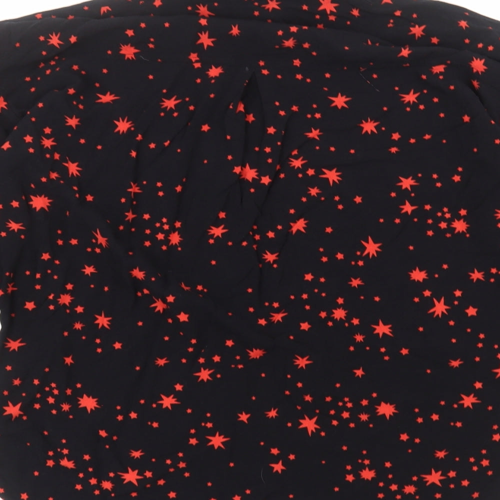 New Look Womens Black  Viscose Basic Button-Up Size 12 Collared
