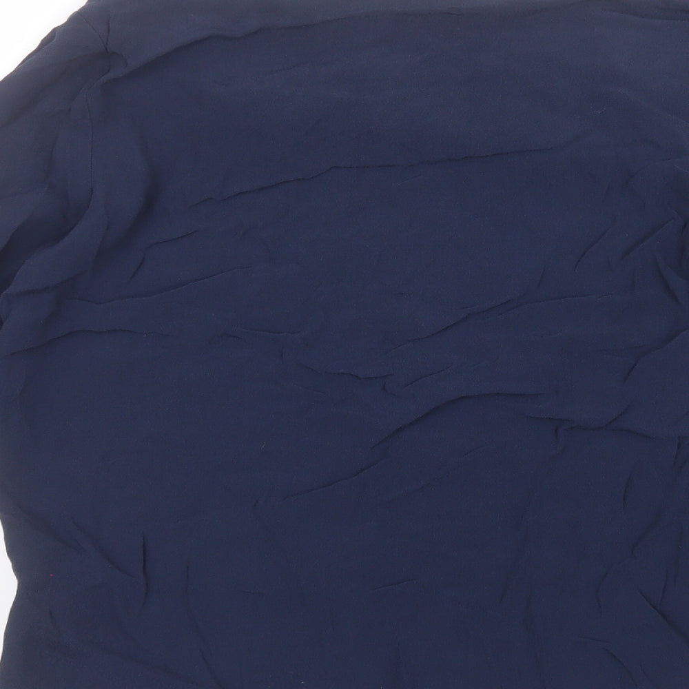 NEXT Womens Blue  Viscose Basic T-Shirt Size 14 Round Neck