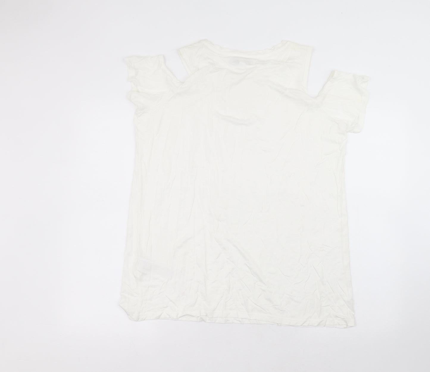 capsule  Womens White  Viscose Basic T-Shirt Size 18 Round Neck