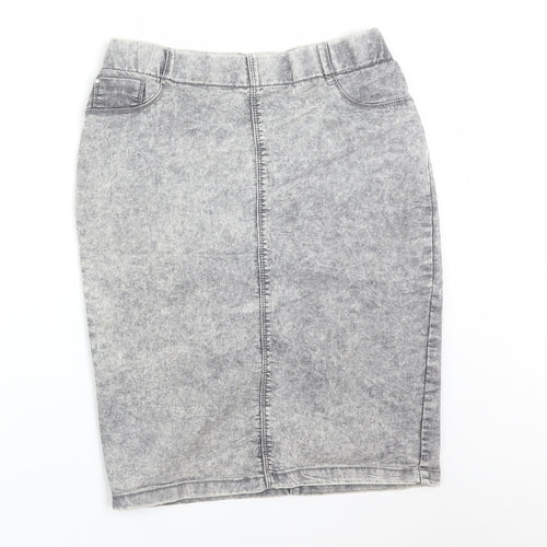 Papaya Womens Grey  Cotton Straight & Pencil Skirt Size 16