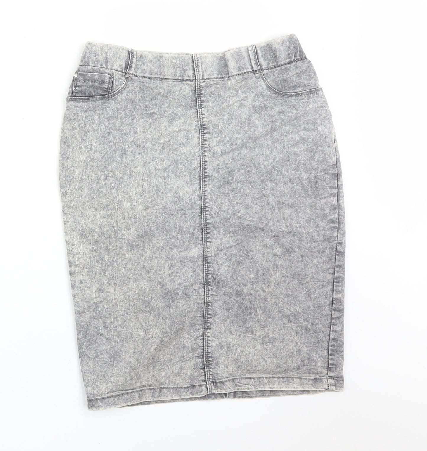 Papaya Womens Grey  Cotton Straight & Pencil Skirt Size 16