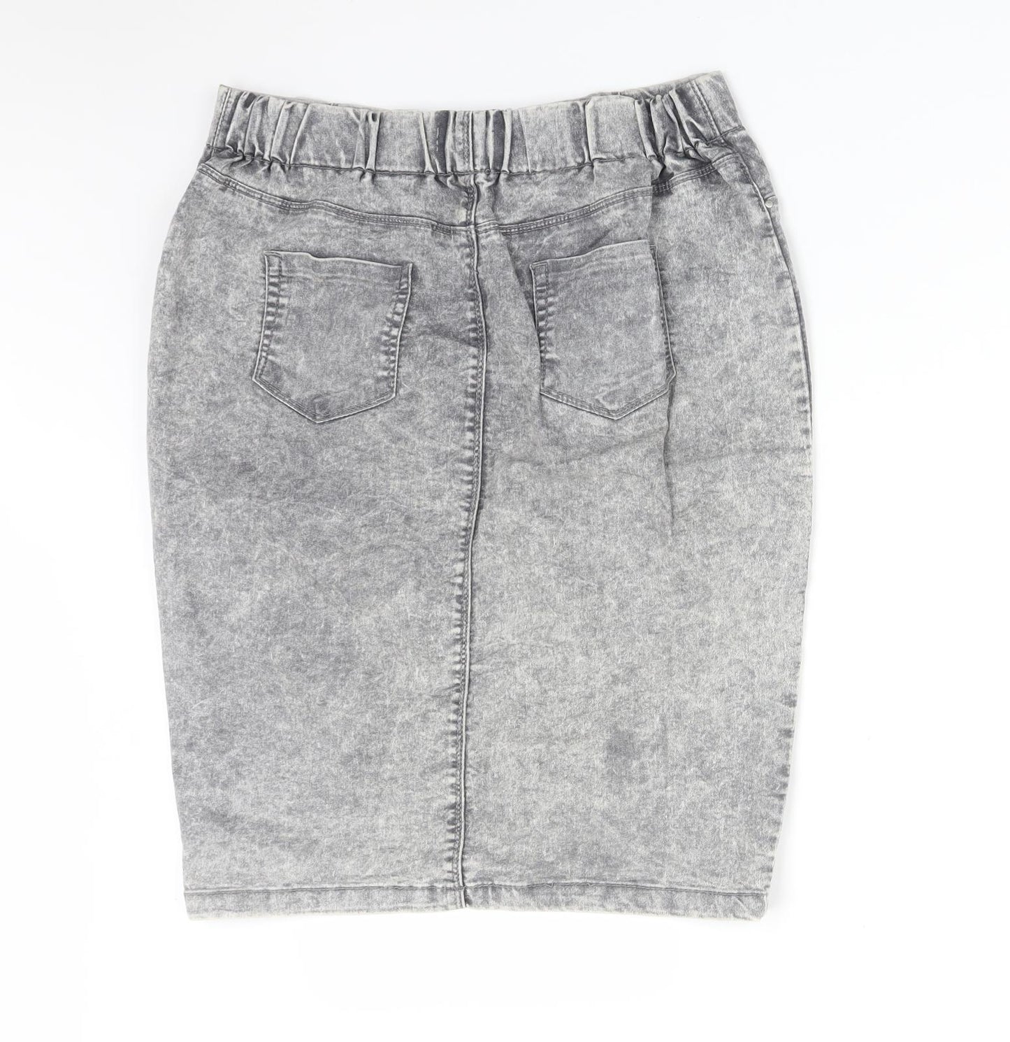 Papaya Womens Grey  Cotton Straight & Pencil Skirt Size 16