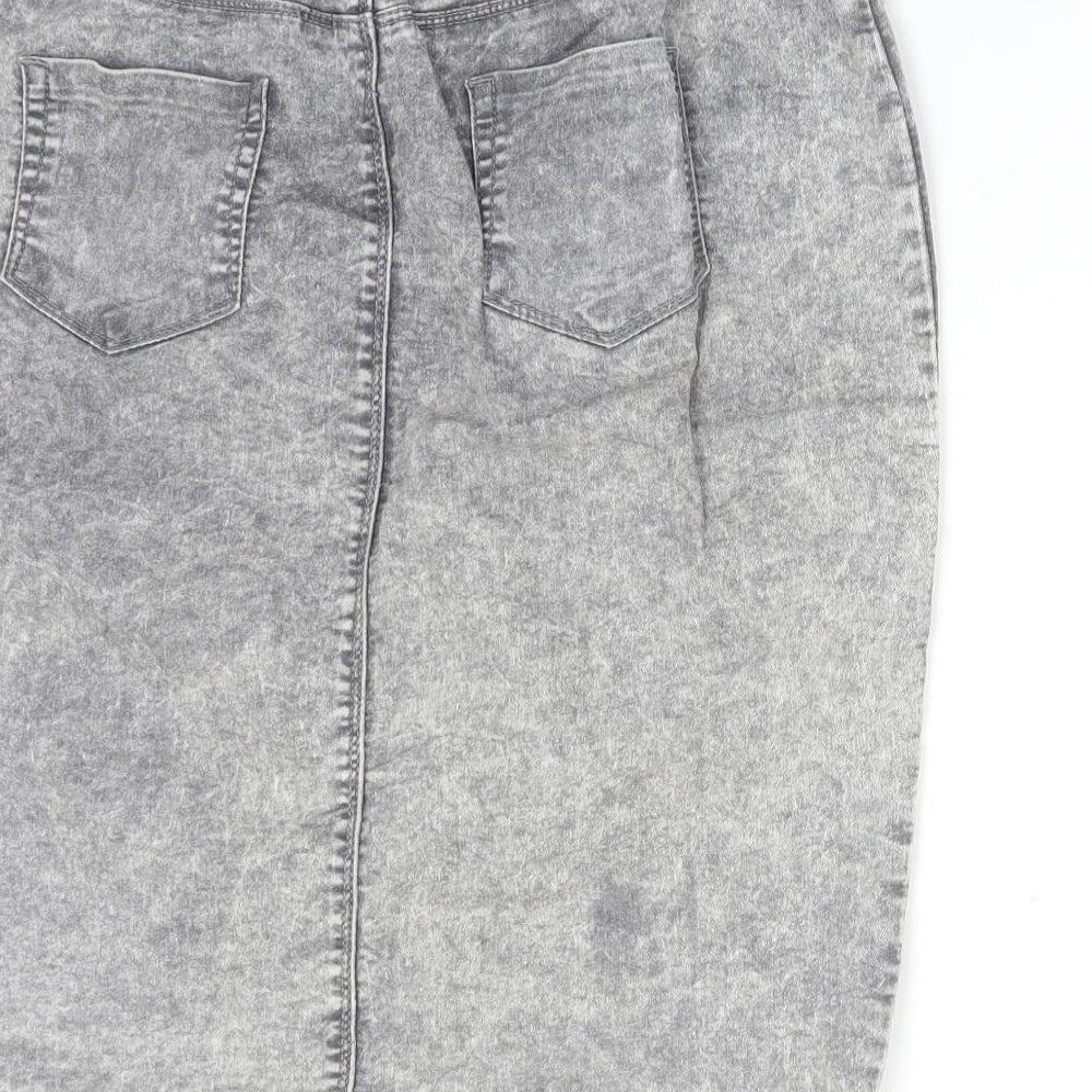 Papaya Womens Grey  Cotton Straight & Pencil Skirt Size 16