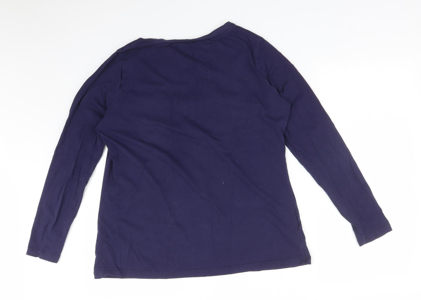 Papaya Womens Blue  Cotton Basic T-Shirt Size 22 V-Neck