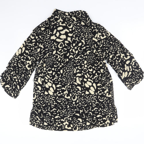 Zara Womens Multicoloured Animal Print Viscose Basic Button-Up Size XS Collared