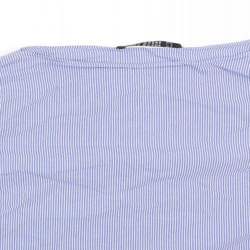 Zara Womens Multicoloured Striped Cotton Basic T-Shirt Size S Boat Neck
