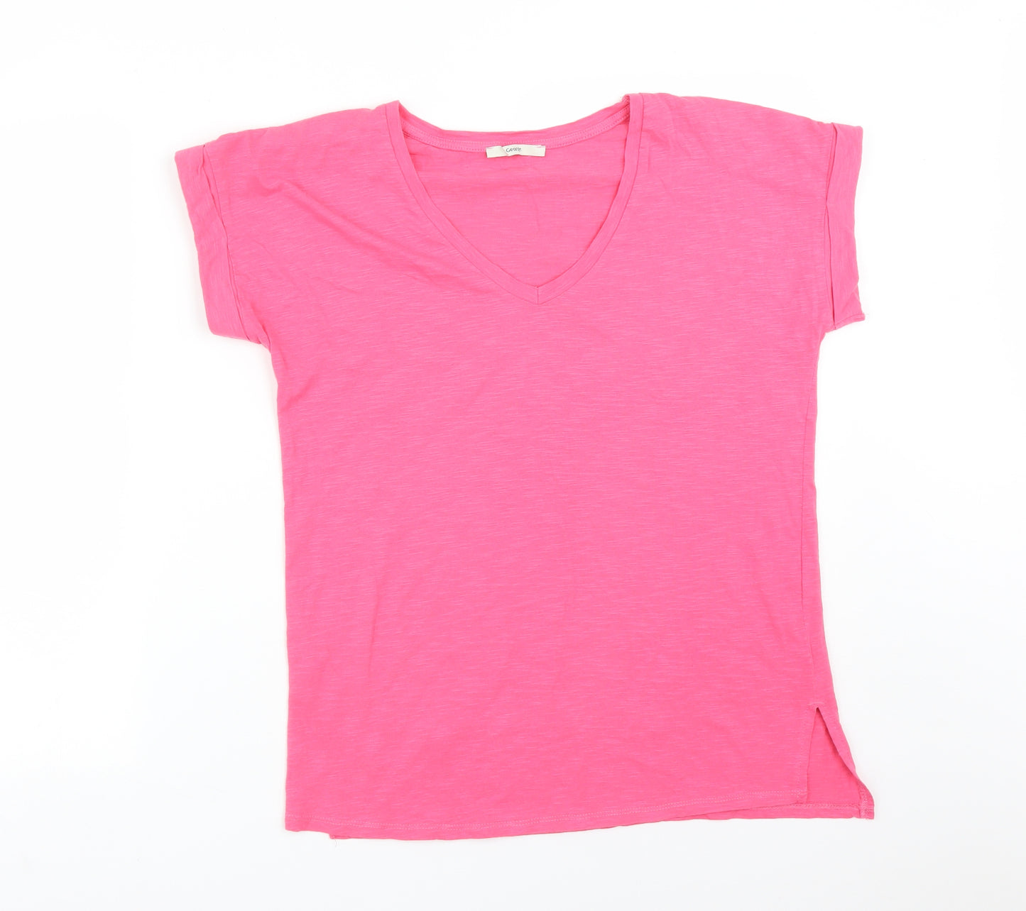 George Womens Pink  Cotton Basic T-Shirt Size 10 V-Neck