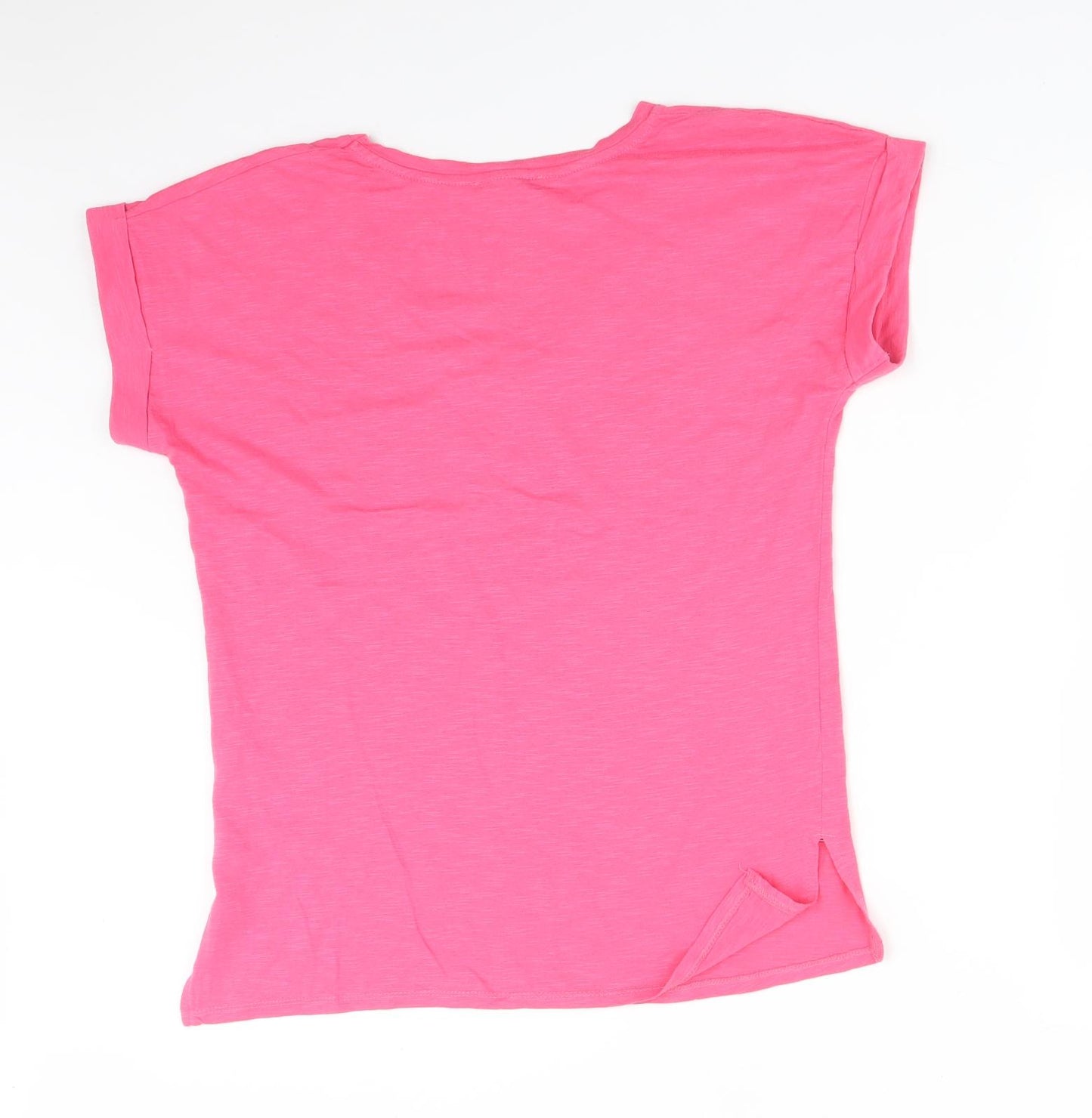 George Womens Pink  Cotton Basic T-Shirt Size 10 V-Neck