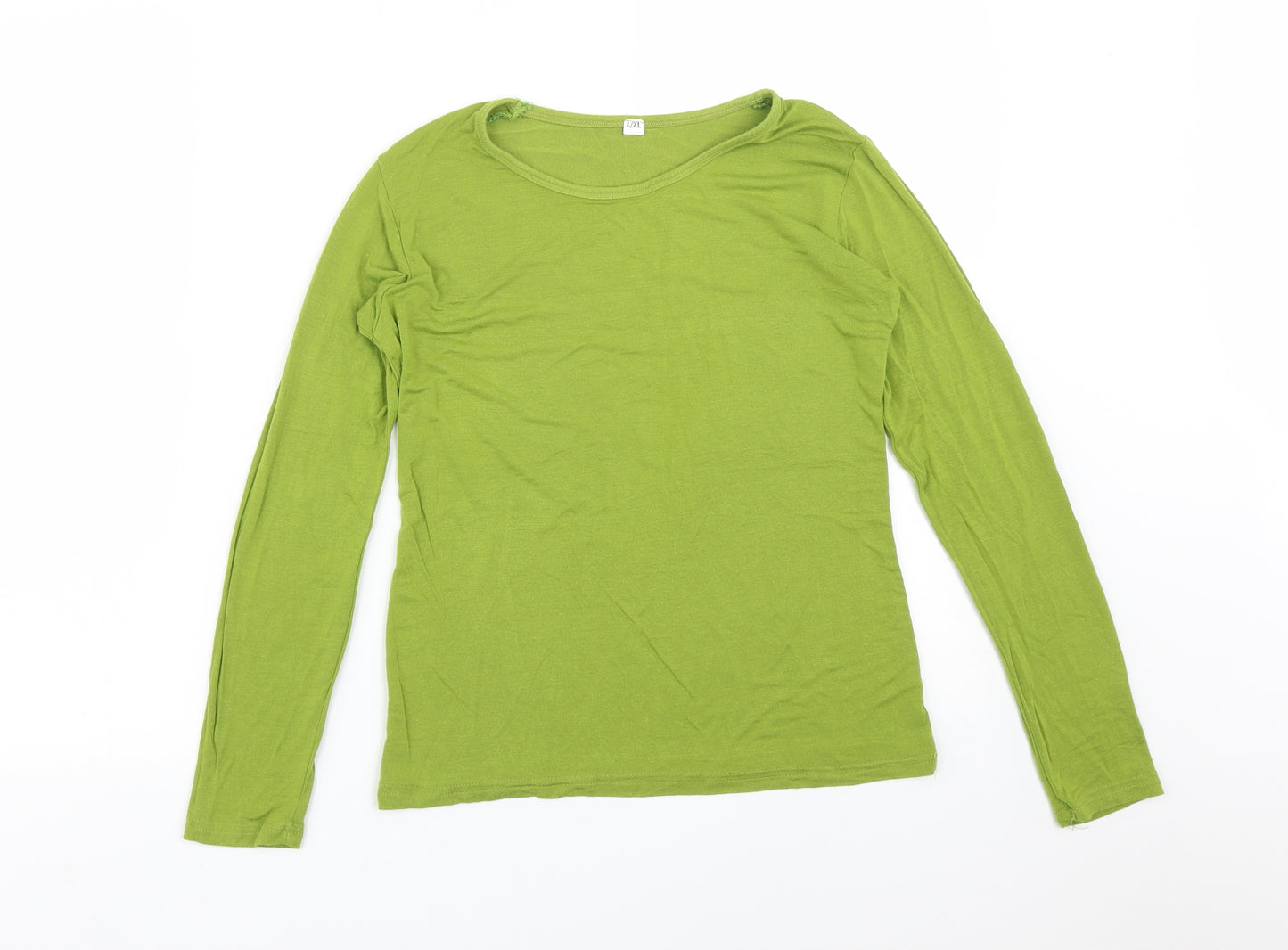Preworn Womens Green   Basic T-Shirt Size L Round Neck