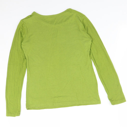 Preworn Womens Green   Basic T-Shirt Size L Round Neck