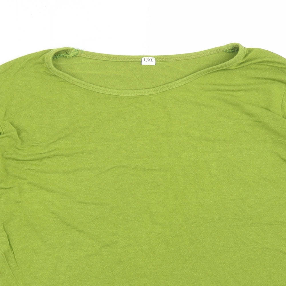 Preworn Womens Green   Basic T-Shirt Size L Round Neck