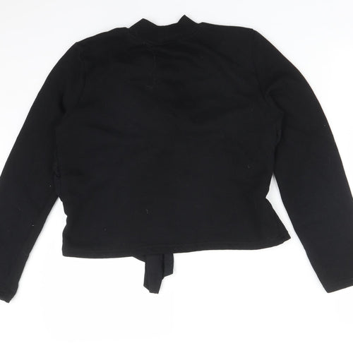 Zara Womens Black  Cotton Pullover Sweatshirt Size S