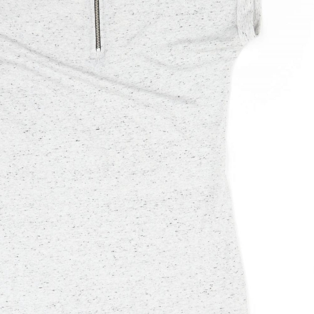 Select Womens Grey  Polyester Basic T-Shirt Size 6 V-Neck