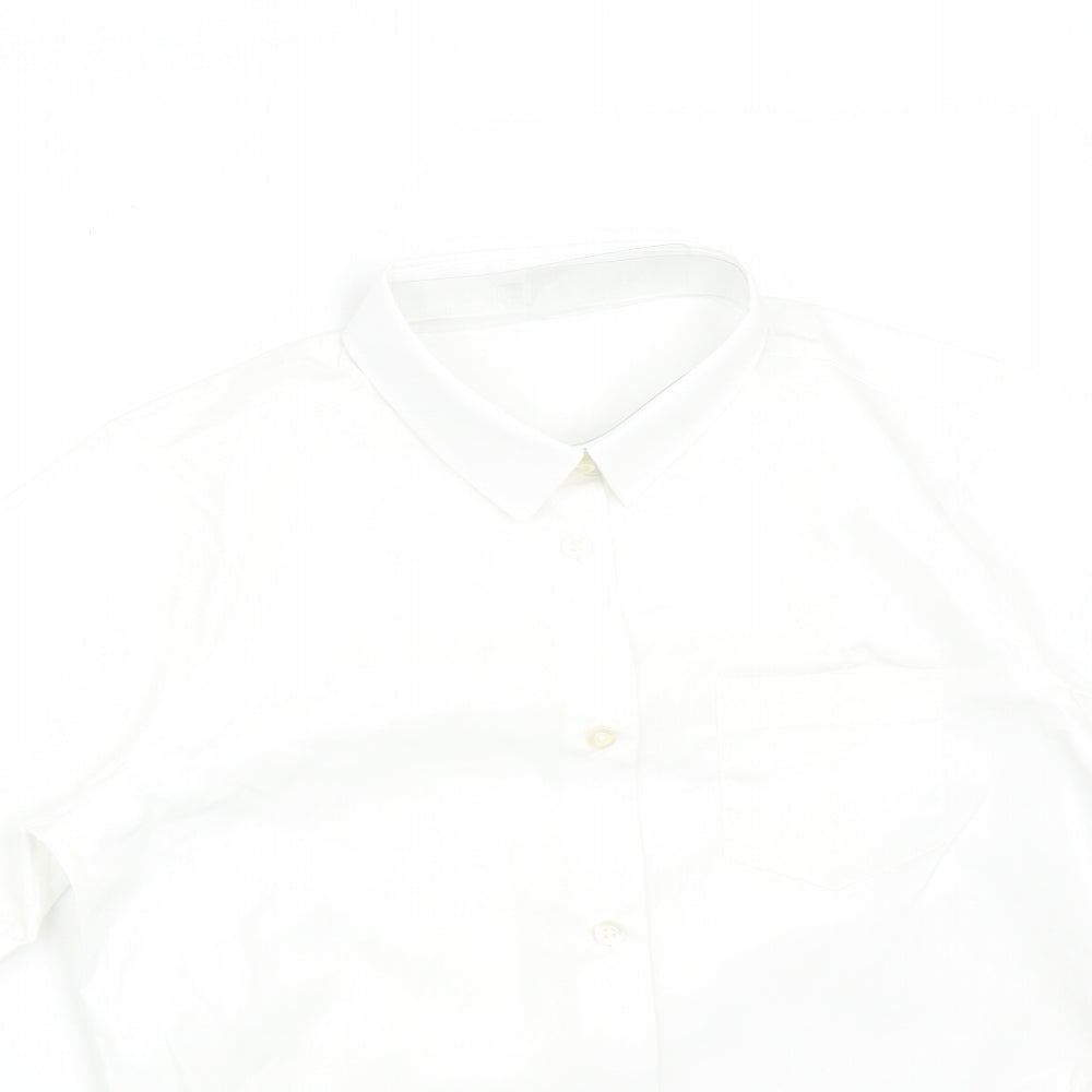 TU Boys White  Cotton Basic Button-Up Size 12 Years Collared