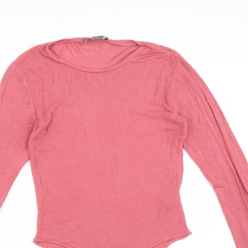 Primark Womens Pink  Viscose Bodysuit One-Piece Size M