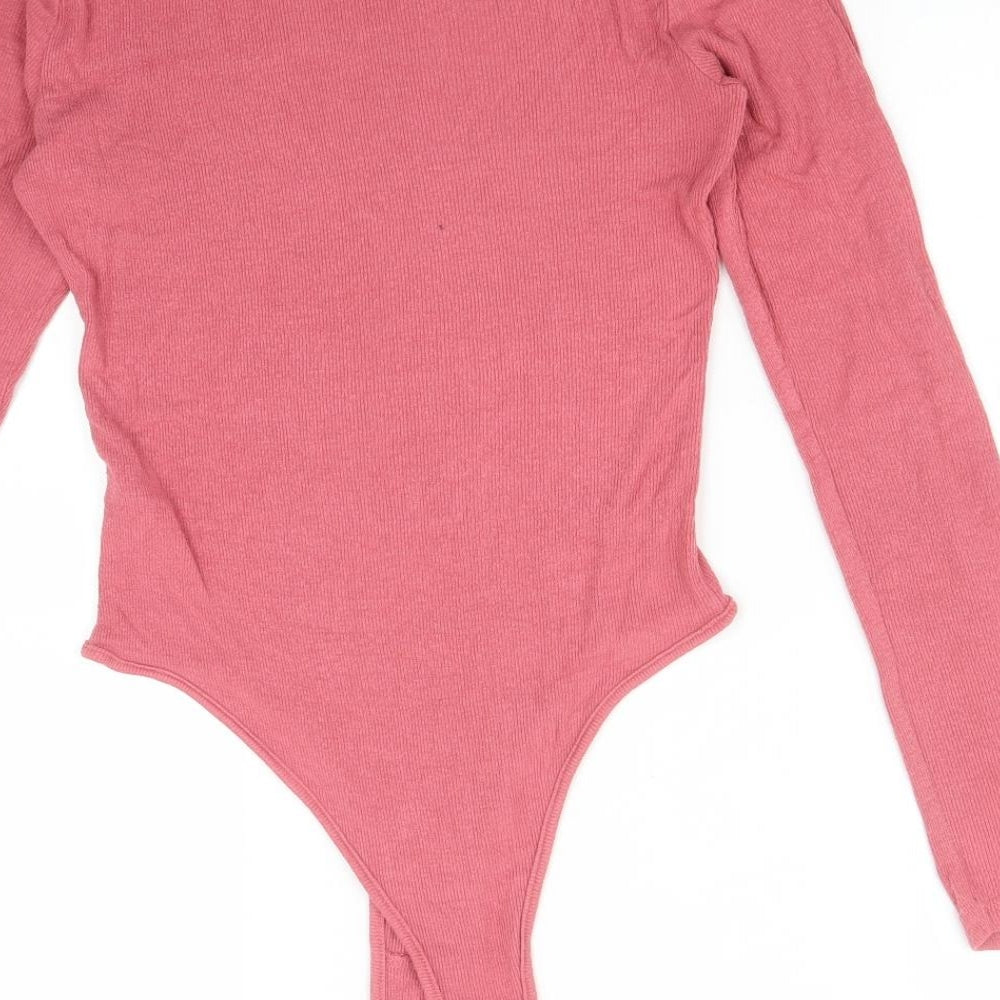 Primark Womens Pink  Viscose Bodysuit One-Piece Size M