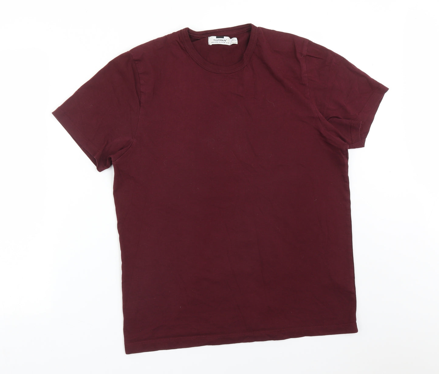 Topman Mens Red  Cotton  T-Shirt Size M Crew Neck