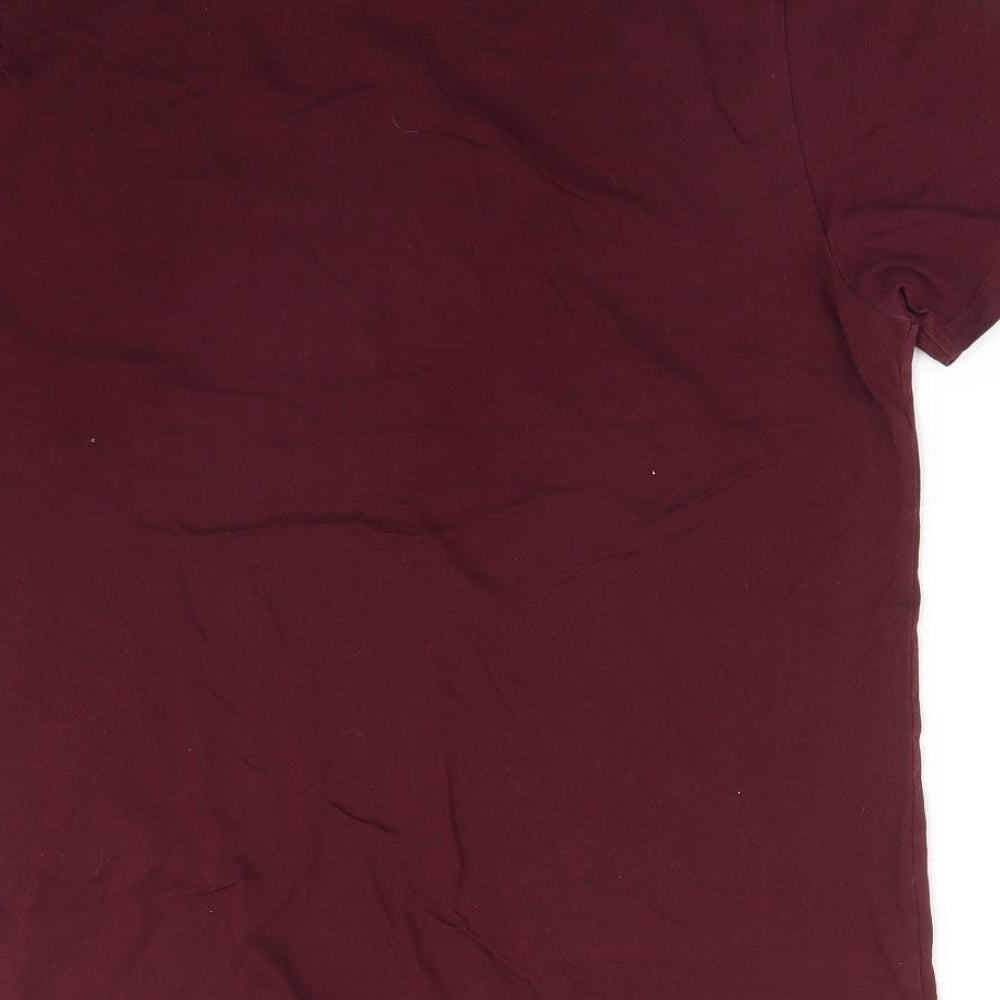 Topman Mens Red  Cotton  T-Shirt Size M Crew Neck
