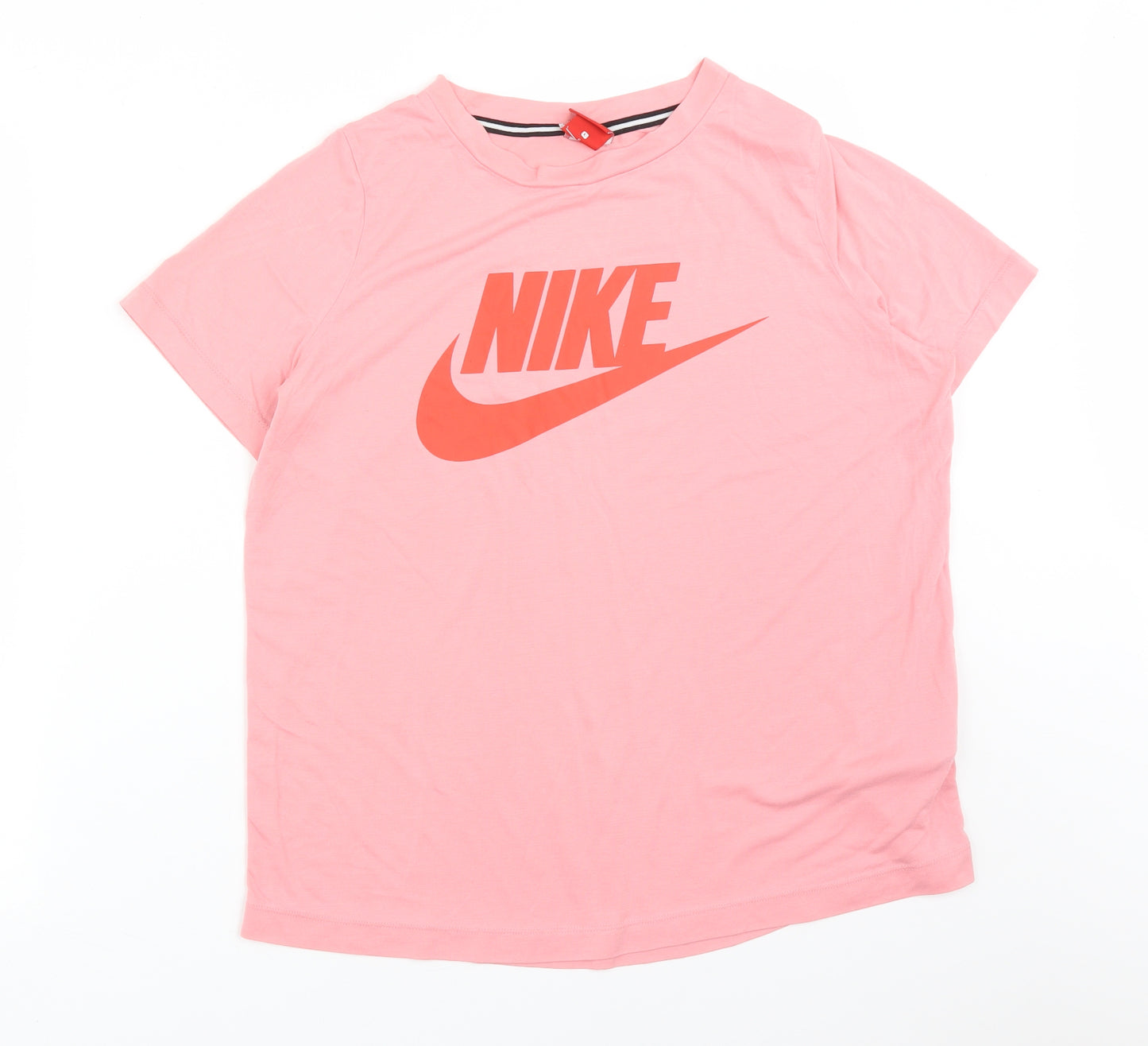 Nike Womens Pink  Polyester Basic T-Shirt Size L Crew Neck - NIKE TICK