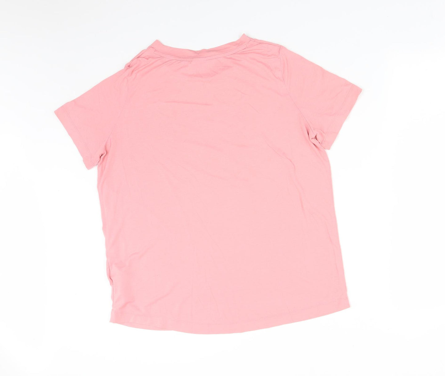 Nike Womens Pink  Polyester Basic T-Shirt Size L Crew Neck - NIKE TICK