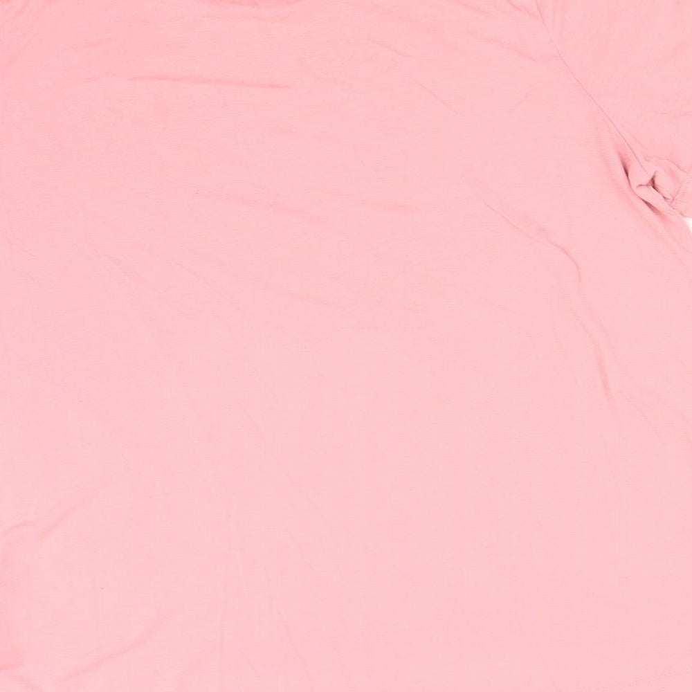 Nike Womens Pink  Polyester Basic T-Shirt Size L Crew Neck - NIKE TICK