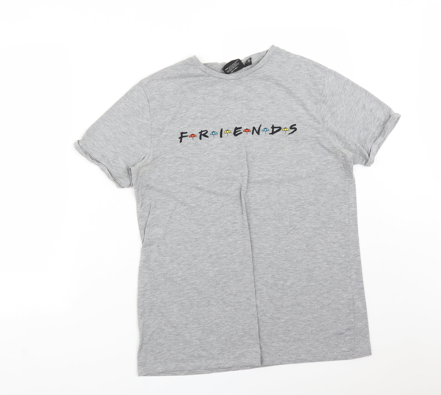 FRIENDS Womens Grey  Polyester Basic T-Shirt Size 14 Round Neck - FRIENDS