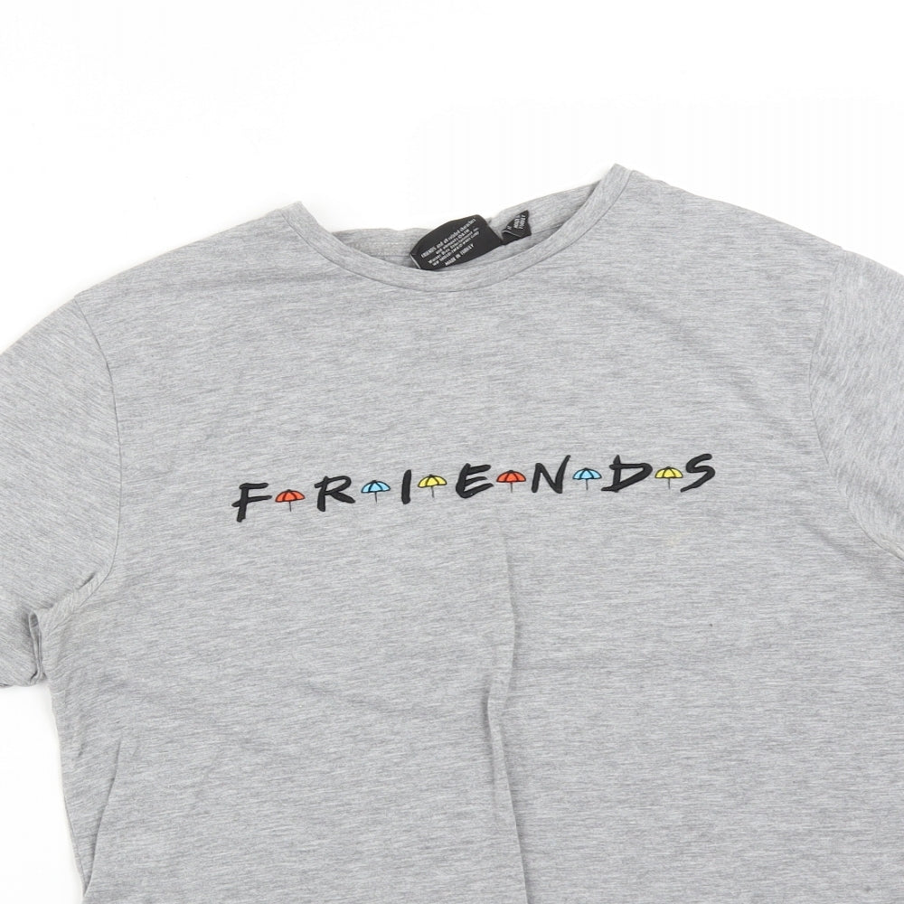 FRIENDS Womens Grey  Polyester Basic T-Shirt Size 14 Round Neck - FRIENDS