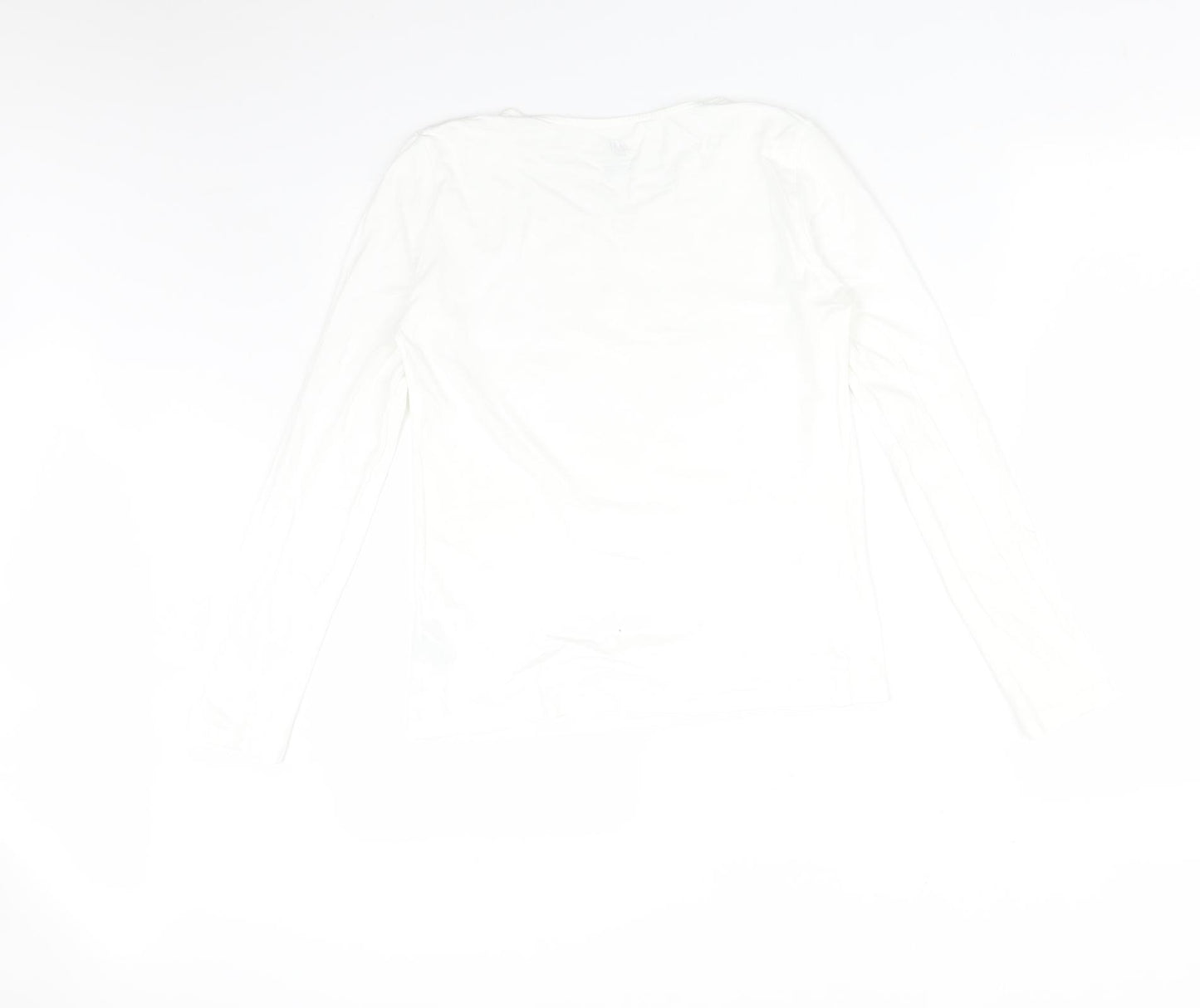 H&M Girls White  Cotton Basic T-Shirt Size 13-14 Years Round Neck