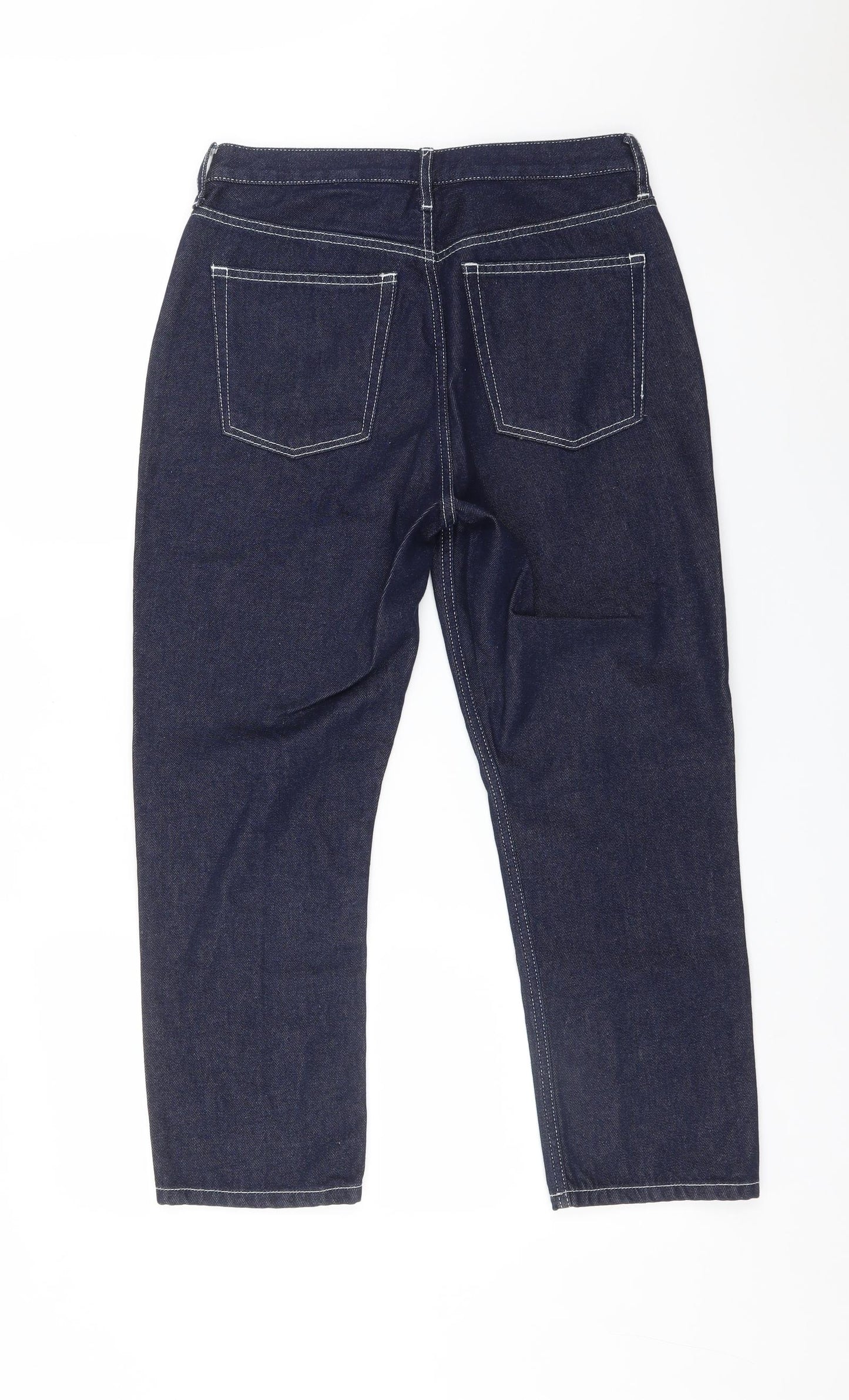 Topshop Womens Blue  Cotton Straight Jeans Size 30 L30 in Regular