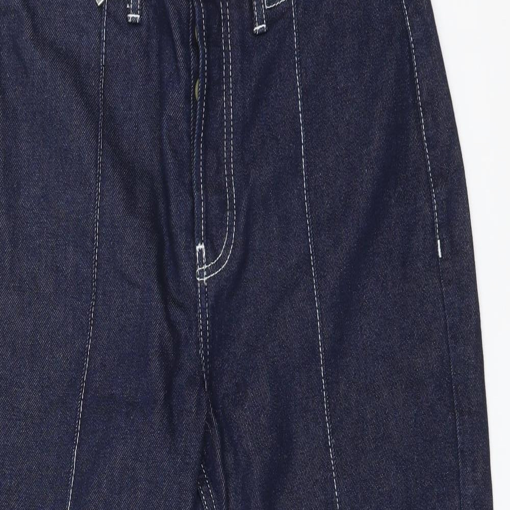 Topshop Womens Blue  Cotton Straight Jeans Size 30 L30 in Regular