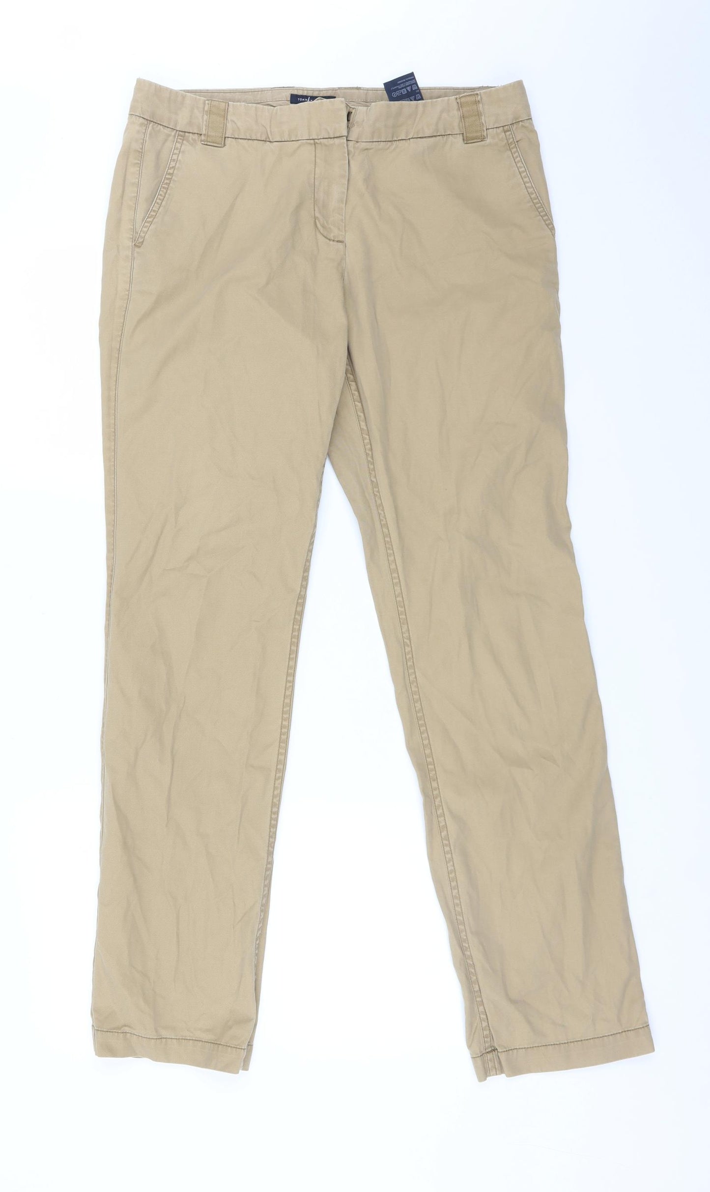 Tommy Hilfiger Womens Brown  Cotton Chino Trousers Size 8 L32 in Regular