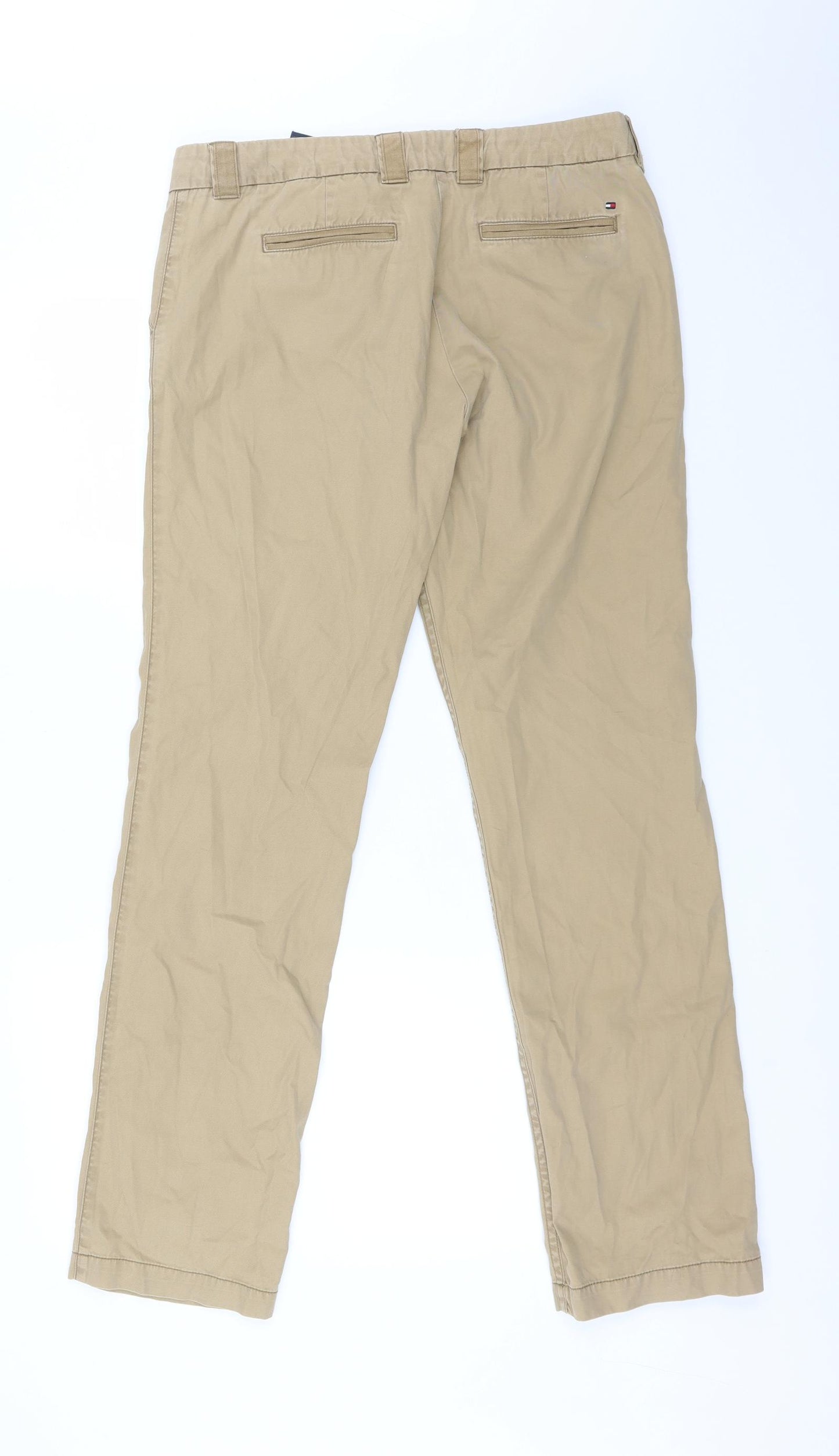 Tommy Hilfiger Womens Brown  Cotton Chino Trousers Size 8 L32 in Regular