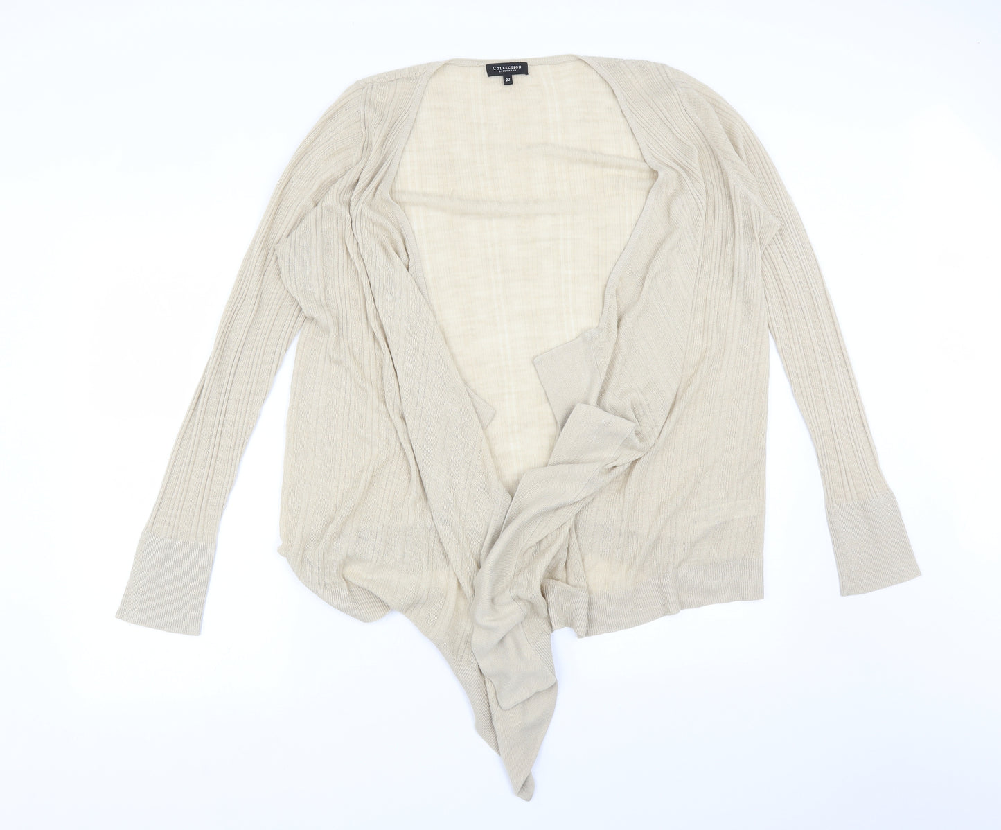 COLLECTION Womens Beige   Acrylic Cardigan Jumper Size 22