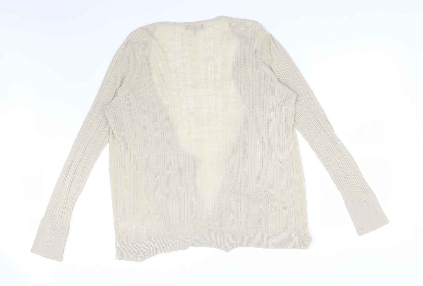 COLLECTION Womens Beige   Acrylic Cardigan Jumper Size 22